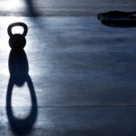 Crossfit Kettlebell weight backlight and shadow